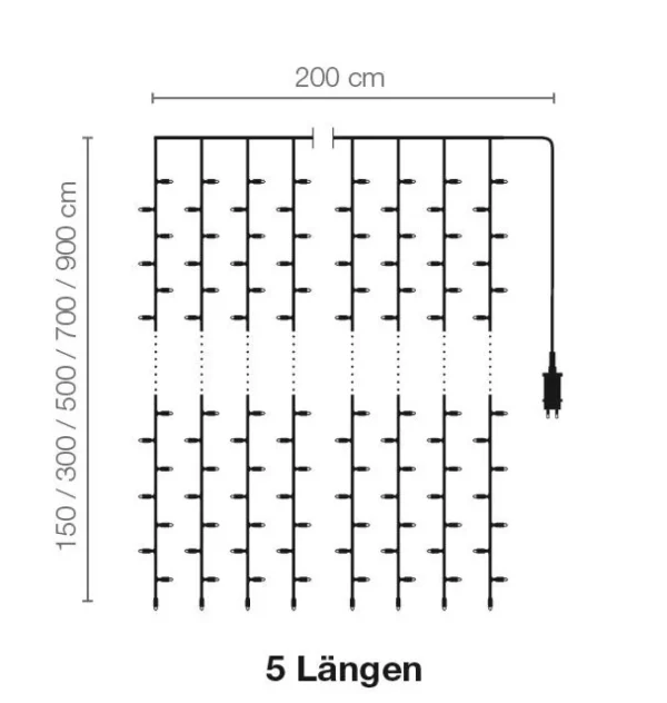 Weihnachtsbeleuchtung^DecoWoerner LED Lichtvorhang Für Außen, 150 Cm weiß