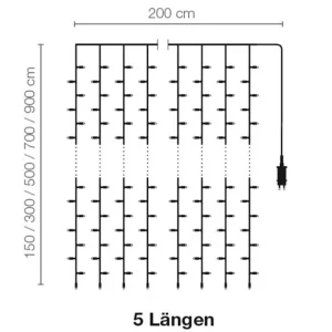 Weihnachtsbeleuchtung^DecoWoerner LED Lichtvorhang Für Außen, 500 Cm weiß