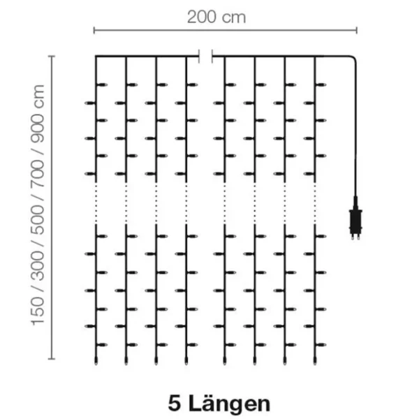 Weihnachtsbeleuchtung^DecoWoerner LED Lichtvorhang Für Außen, 500 Cm weiß