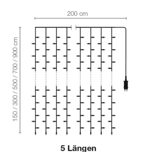 Weihnachtsbeleuchtung^DecoWoerner LED Lichtvorhang 24V Für Außen, 1160 LED, 700 X 200 Cm