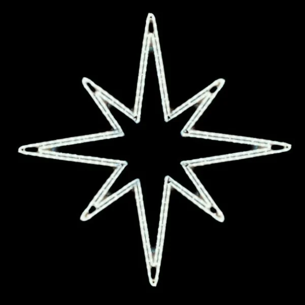Weihnachtsbeleuchtung^DecoWoerner LED Metal-Stern , Kaltweiß Ropelight 85 Cm silber