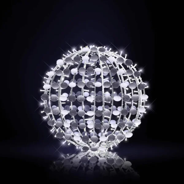 Deko-Licht^DecoWoerner LED Paillettenkugel 75 Cm Ø silber