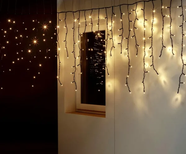 Weihnachtsbeleuchtung^DecoWoerner LED Profi Icicle-Light System IP67, 300 Cm Ohne Zuleitung weiß