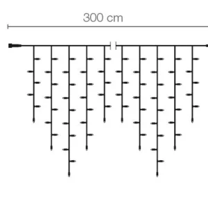 Weihnachtsbeleuchtung^DecoWoerner LED Profi Icicle-Light System IP67, 300 Cm Ohne Zuleitung weiß