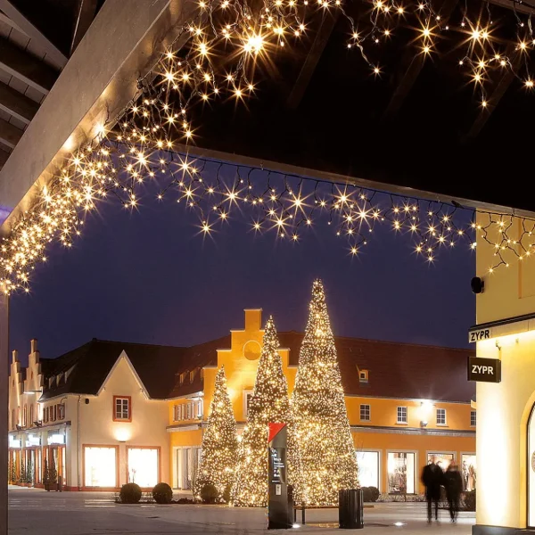 Weihnachtsbeleuchtung^DecoWoerner LED Profi Icicle-Light System IP67, 300 Cm Ohne Zuleitung weiß