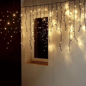 Weihnachtsbeleuchtung^DecoWoerner LED Profi Icicle-Light System IP67, 300 Cm Ohne Zuleitung schwarz