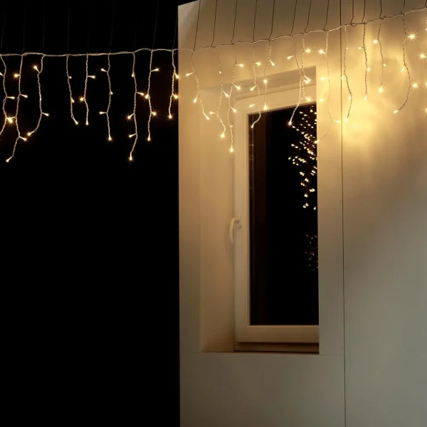 Weihnachtsbeleuchtung^DecoWoerner LED Profi Icicle-Light System IP20 300 X 50 Cm Ohne Zuleitung weiß