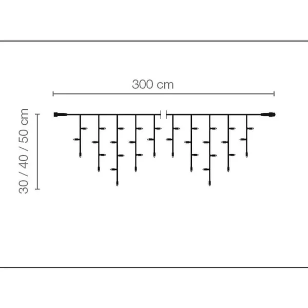 Weihnachtsbeleuchtung^DecoWoerner LED Profi Icicle-Light System IP67, 300 Cm Ohne Zuleitung schwarz