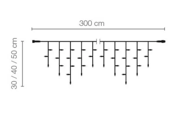Weihnachtsbeleuchtung^DecoWoerner LED Profi Icicle-Light System IP20 300 X 50 Cm Ohne Zuleitung weiß