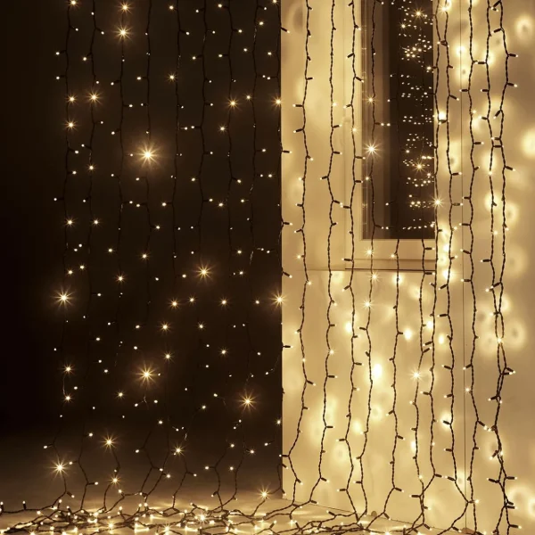 Weihnachtsbeleuchtung^DecoWoerner LED Profi Lichtvorhang System IP67, 500 Cm Ohne Zuleitung, Schwarz