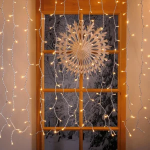 Weihnachtsbeleuchtung^DecoWoerner LED Profi Lichtvorhang System IP20, 300 Cm Ohne Zuleitung weiß