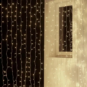 Weihnachtsbeleuchtung^DecoWoerner LED Profi Lichtvorhang System IP20, 300 Cm Ohne Zuleitung weiß