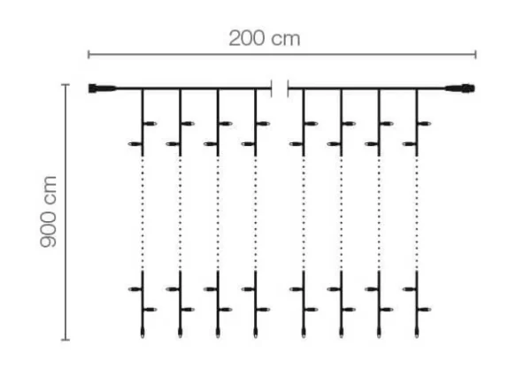 Weihnachtsbeleuchtung^DecoWoerner LED Profi Lichtvorhang System IP20, 900 Cm Ohne Zuleitung