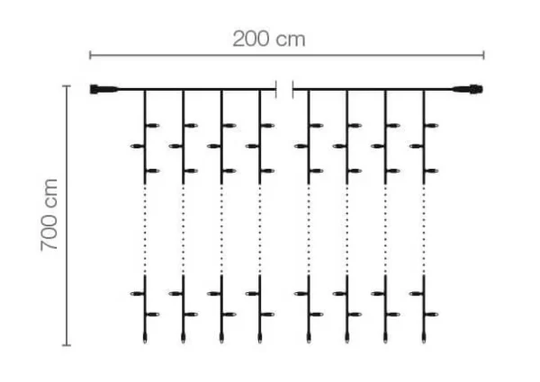 Weihnachtsbeleuchtung^DecoWoerner LED Profi Lichtvorhang System IP20, 700 Cm Ohne Zuleitung