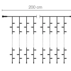 Weihnachtsbeleuchtung^DecoWoerner LED Profi Lichtvorhang System IP20, 500 Cm Ohne Zuleitung