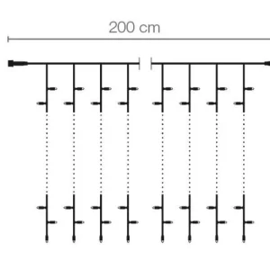 Weihnachtsbeleuchtung^DecoWoerner LED Profi Lichtvorhang System IP20, 900 Cm Ohne Zuleitung