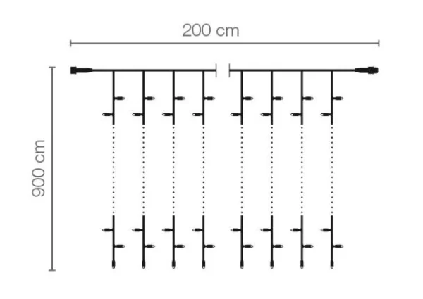 Weihnachtsbeleuchtung^DecoWoerner LED Profi Lichtvorhang System IP20, 900 Cm Ohne Zuleitung