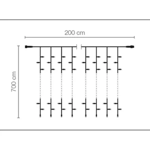 Weihnachtsbeleuchtung^DecoWoerner LED Profi Lichtvorhang System IP20, 700 Cm Ohne Zuleitung