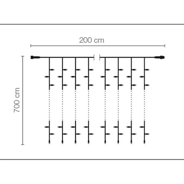Weihnachtsbeleuchtung^DecoWoerner LED Profi Lichtvorhang System IP20, 700 Cm Ohne Zuleitung