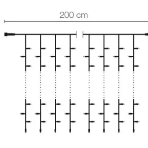 Weihnachtsbeleuchtung^DecoWoerner LED Profi Lichtvorhang System IP20, 500 Cm Ohne Zuleitung