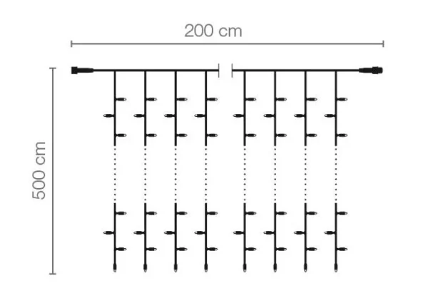 Weihnachtsbeleuchtung^DecoWoerner LED Profi Lichtvorhang System IP20, 500 Cm Ohne Zuleitung