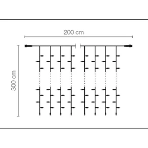 Weihnachtsbeleuchtung^DecoWoerner LED Profi Lichtvorhang System IP20, 300 Cm Ohne Zuleitung