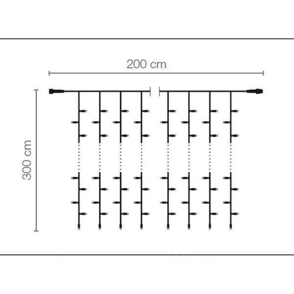 Weihnachtsbeleuchtung^DecoWoerner LED Profi Lichtvorhang System IP20, 300 Cm Ohne Zuleitung