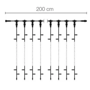 Weihnachtsbeleuchtung^DecoWoerner LED Profi Lichtvorhang System IP67, 900 Cm Ohne Zuleitung, Weiß