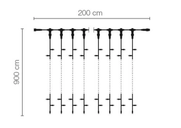 Weihnachtsbeleuchtung^DecoWoerner LED Profi Lichtvorhang System IP67, 900 Cm Ohne Zuleitung, Weiß