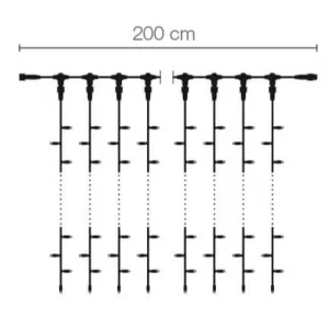 Weihnachtsbeleuchtung^DecoWoerner LED Profi Lichtvorhang System IP67, 500 Cm Ohne Zuleitung, weiß