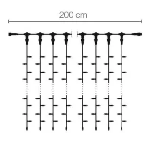 Weihnachtsbeleuchtung^DecoWoerner LED Profi Lichtvorhang System IP67, 150 Cm, Ohne Zuleitung