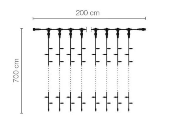 Weihnachtsbeleuchtung^DecoWoerner LED Profi Lichtvorhang System IP67, 700 Cm Ohne Zuleitung, Weiss
