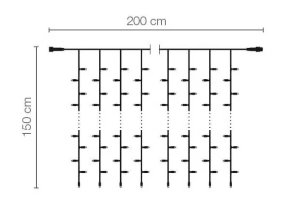 Weihnachtsbeleuchtung^DecoWoerner LED Profi Lichtvorhang System IP20 150 Cm Ohne Zuleitung
