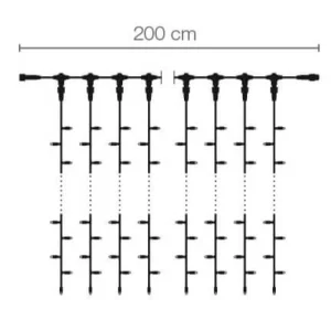 Weihnachtsbeleuchtung^DecoWoerner LED Profi Lichtvorhang System IP67, 300 Cm Ohne Zuleitung, weiß