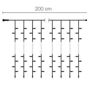 Weihnachtsbeleuchtung^DecoWoerner LED Profi Lichtvorhang System IP20, 300 Cm Ohne Zuleitung weiß