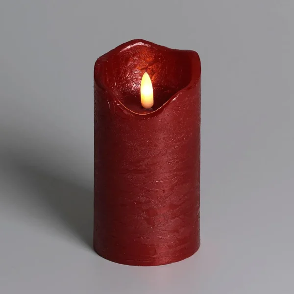 Deko-Licht^DecoWoerner LED Wachs-Kerze 7,5 Cm Ø, 12,5 Cm Hoch rot
