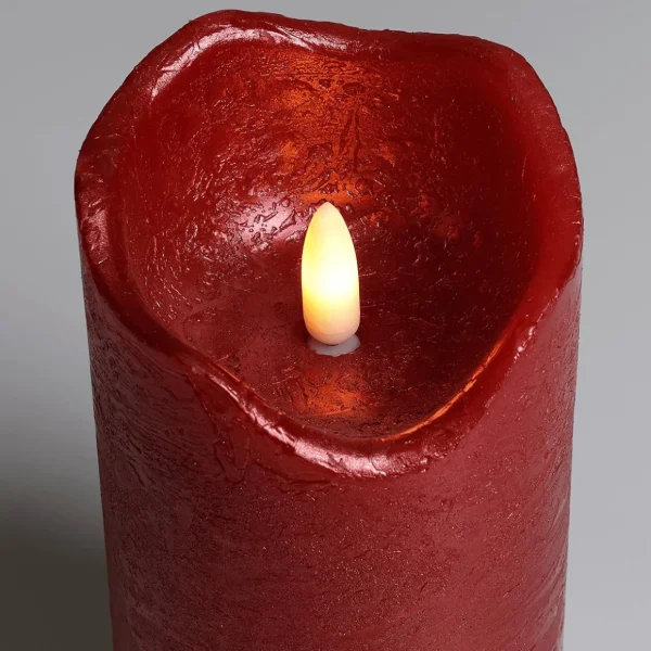 Deko-Licht^DecoWoerner LED Wachs-Kerze 7,5 Cm Ø, 12,5 Cm Hoch rot