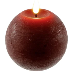 Deko-Licht^DecoWoerner LED Wachskerzen Rund 10 Cm Ø rot