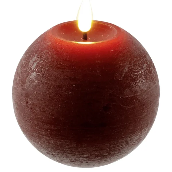 Deko-Licht^DecoWoerner LED Wachskerzen Rund 10 Cm Ø rot