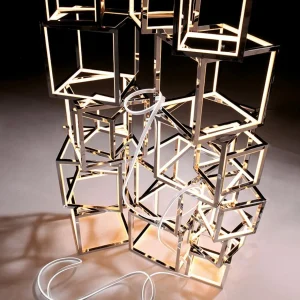 Deko-Licht^DecoWoerner LED Würfel Dimmbar, 20 X 20 Cm silber