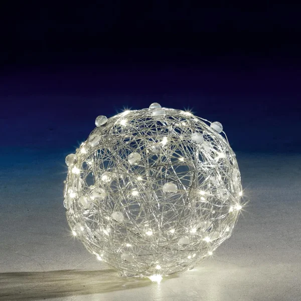 Deko-Licht | Weihnachtsbeleuchtung^DecoWoerner LED-Draht-Leuchtkugel 25 Cm Ø, silber