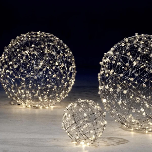 Deko-Licht | Weihnachtsbeleuchtung^DecoWoerner LED-Draht-Leuchtkugel 25 Cm Ø, silber