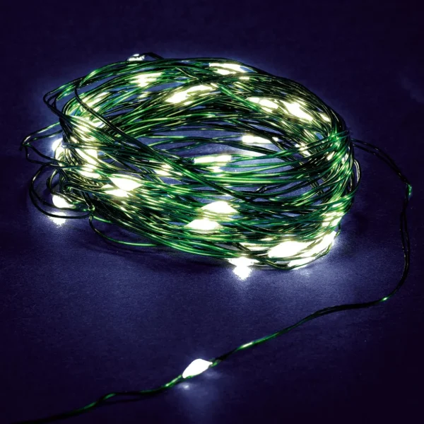 Weihnachtsbeleuchtung^DecoWoerner LED-Draht-Lichterkette Für Weihnachtsbäume, 4 Stränge à 4 M grün