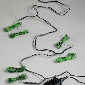Weihnachtsbeleuchtung^DecoWoerner LED-Draht-Lichterkette Für Weihnachtsbäume, 4 Stränge à 4 M grün