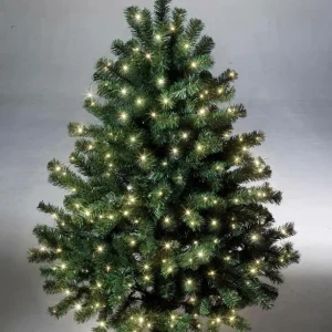 Weihnachtsbeleuchtung^DecoWoerner LED-Draht-Lichterkette Für Weihnachtsbäume, 4 Stränge à 4 M grün
