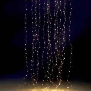 Weihnachtsbeleuchtung^DecoWoerner LED-Draht-Lichtvorhang Für Außen, 240 Cm silber