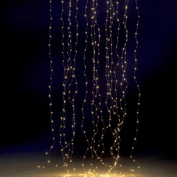 Weihnachtsbeleuchtung^DecoWoerner LED-Draht-Lichtvorhang Für Außen, 240 Cm silber