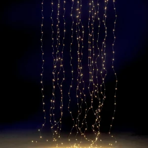Weihnachtsbeleuchtung^DecoWoerner LED-Draht-Lichtvorhang Für Außen, 300 Cm silber