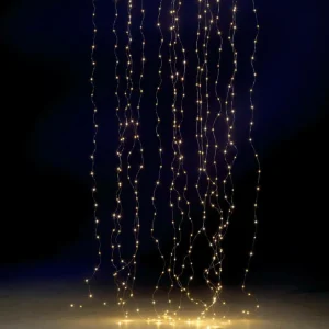 Weihnachtsbeleuchtung^DecoWoerner LED-Draht-Lichtvorhang Für Außen, 240 Cm silber