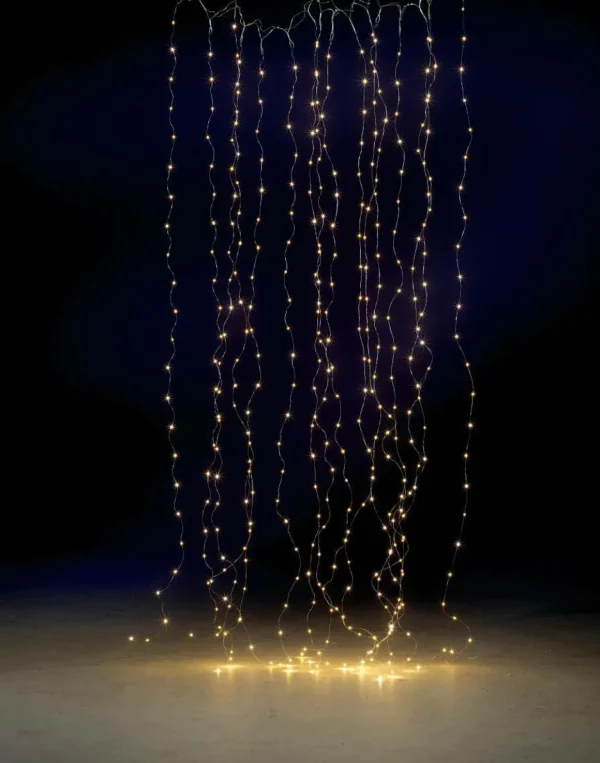 Weihnachtsbeleuchtung^DecoWoerner LED-Draht-Lichtvorhang Für Außen, 240 Cm silber